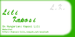 lili kaposi business card